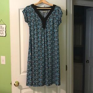 Chico’s black, white, and blue dress size 1 EUC